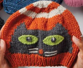 Scaredy Cat Knitted Hat